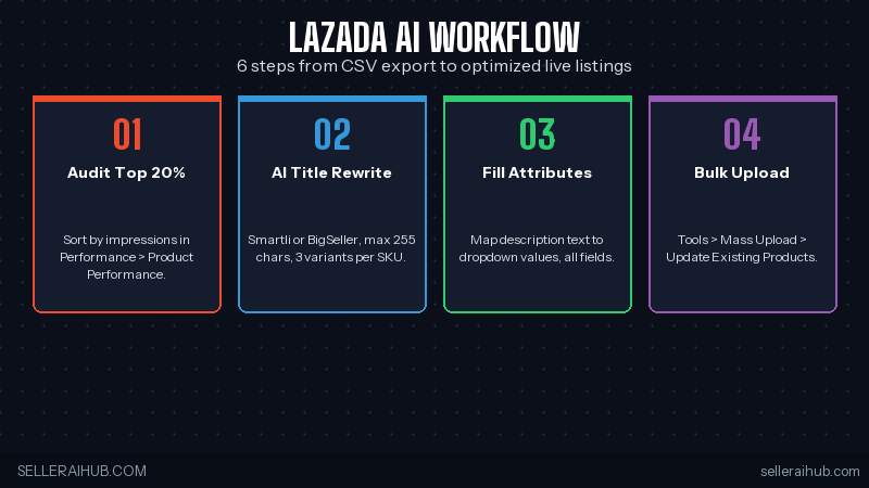 6 step Lazada AI workflow