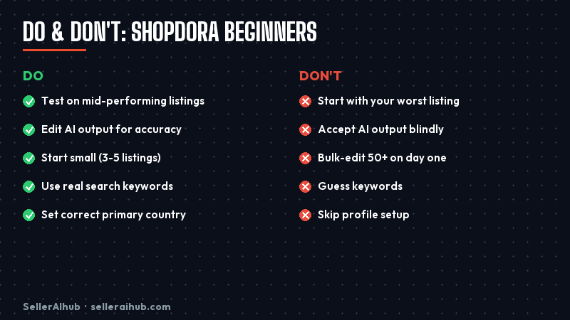 shopdora-tutorial-for-beginners-2026 — shopdora beginner mistakes checklist