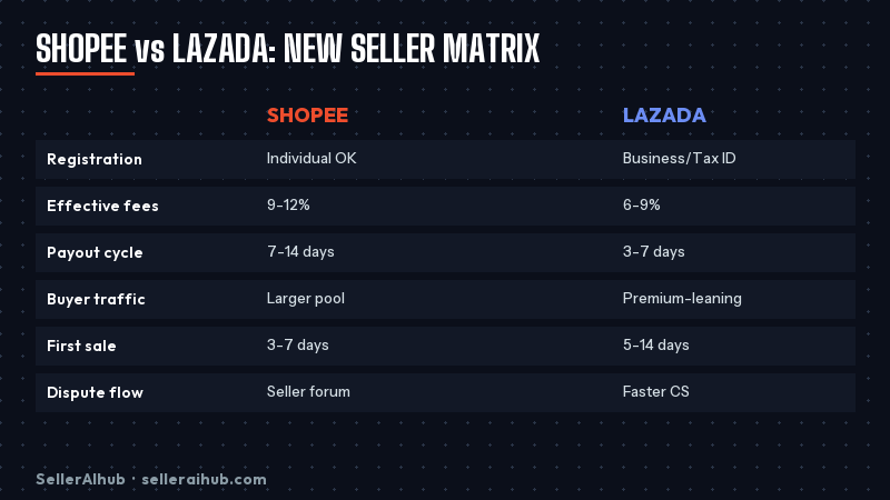 shopee-vs-lazada-for-new-sellers-2026 — shopee vs lazada comparison matrix